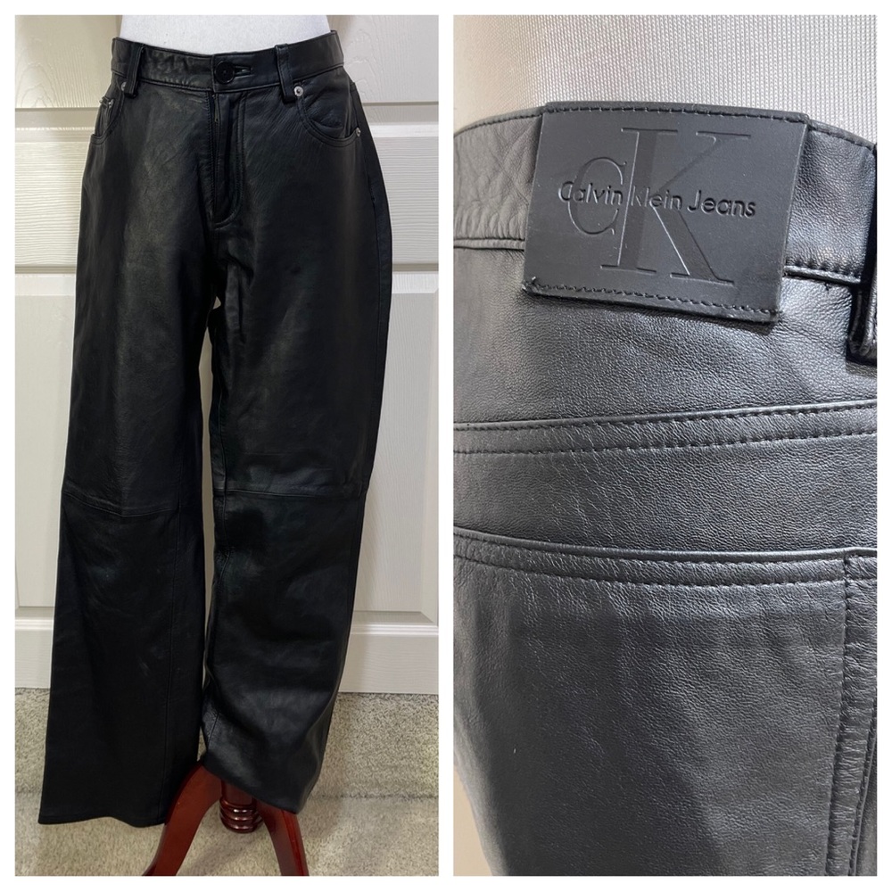 Leather! Calvin Klein Vintage leather pants